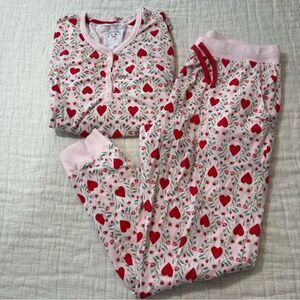Vera Bradley Long-Sleeved Pajama Shirt in Imperial Hearts Pink Size Small & Med